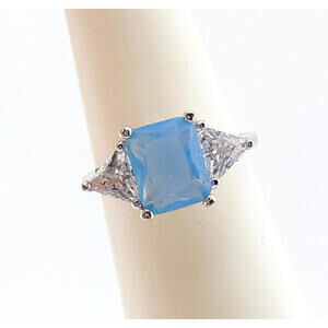 Bomb Party Sz 8 RBP2276 Catch A Unicorn Blue Moonstone / Opal .925 Silver RETRO